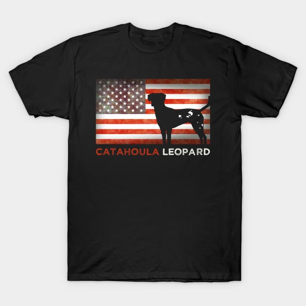 Catahoula Leopard American Flag T-Shirt by GuiltlessGoods